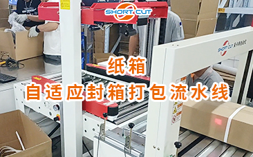 紙箱自適應(yīng)封箱打包流水線 